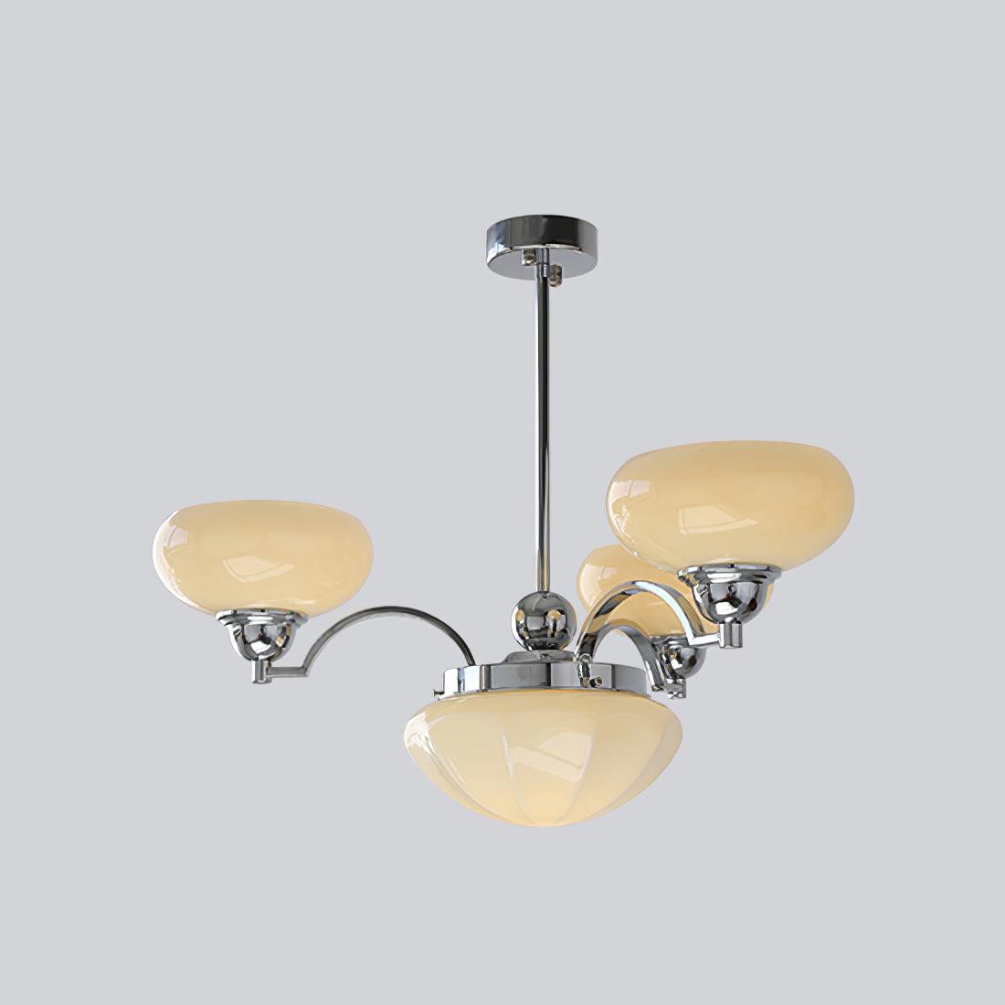 Warre Crown Modern Glass Globe Chandelier with Adjustable Rod for Indoor Lighting