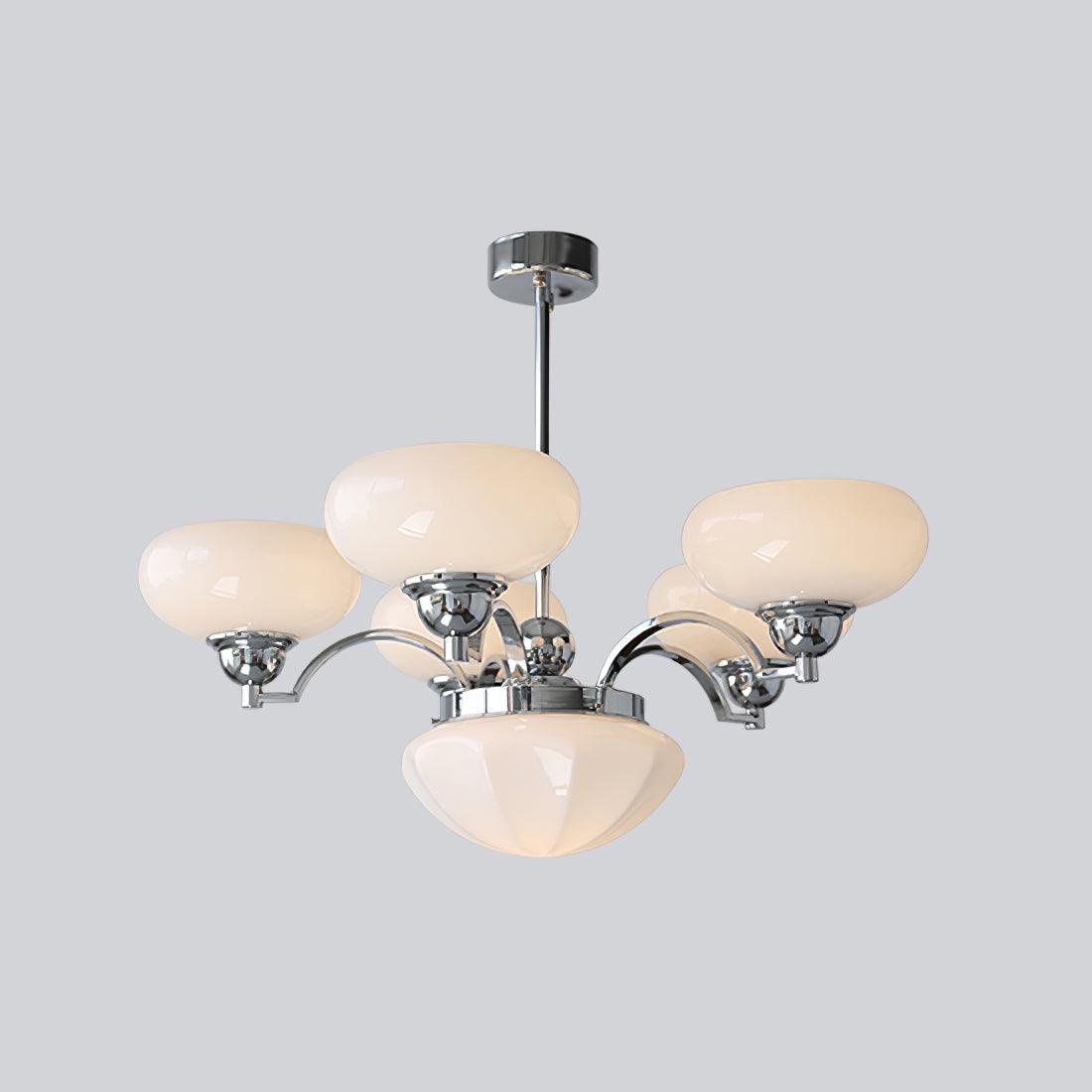 Warre Crown Modern Glass Globe Chandelier with Adjustable Rod for Indoor Lighting