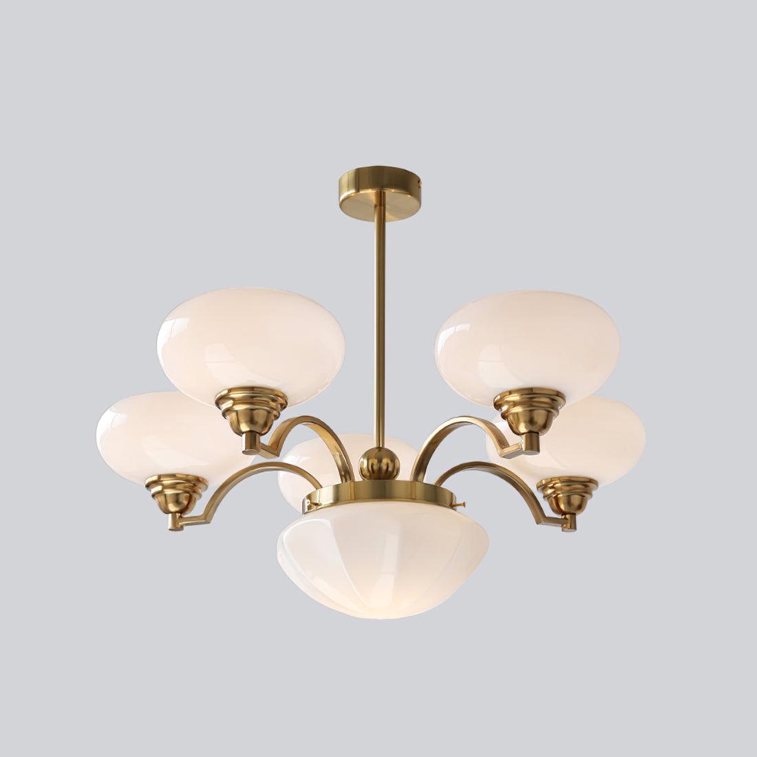 Warre Crown Modern Glass Globe Chandelier with Adjustable Rod for Indoor Lighting