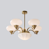 Warre Crown Modern Glass Globe Chandelier with Adjustable Rod for Indoor Lighting