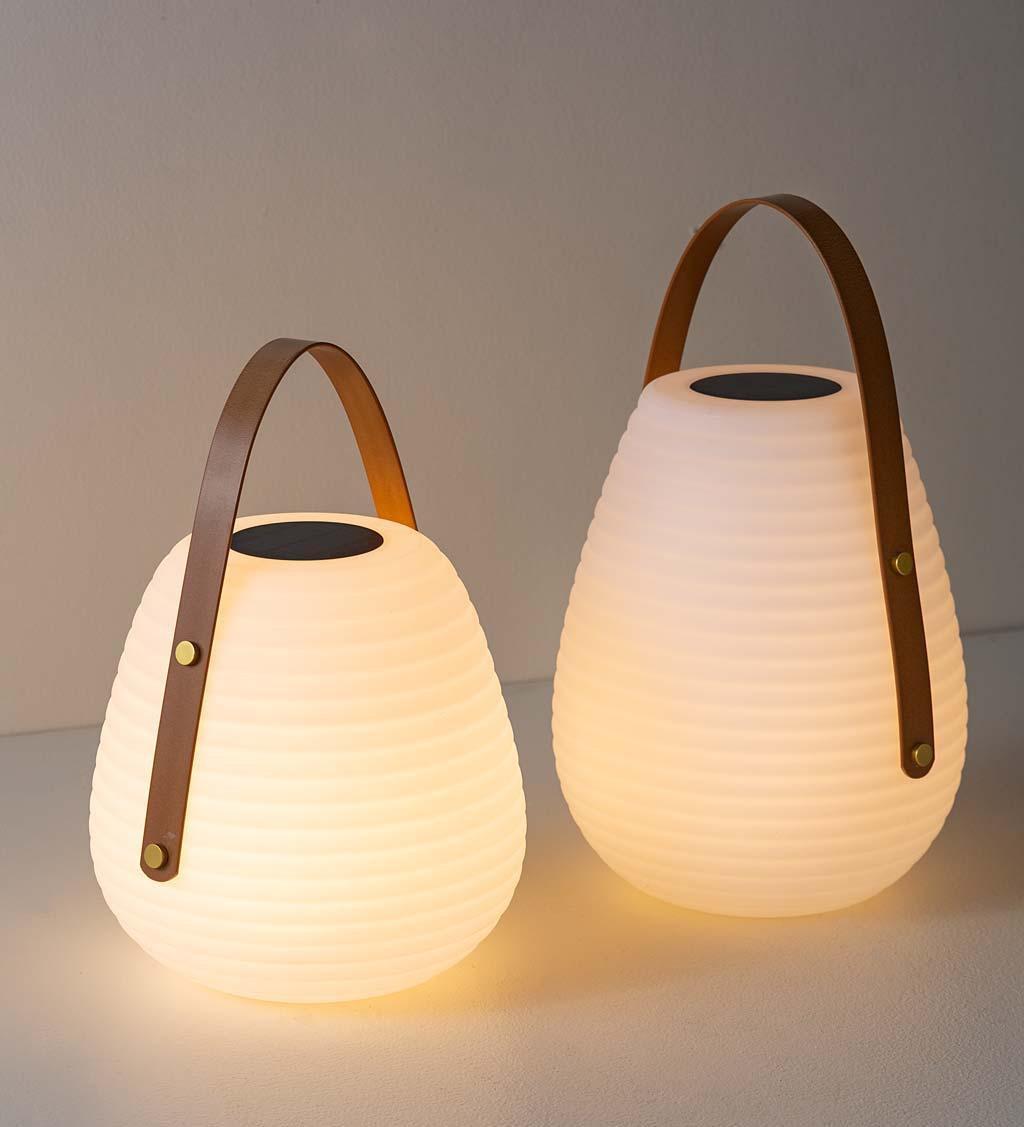 Waterproof Beehive Garden Lantern LED Portable Patio Table Lamp with Leather Handle
