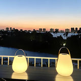 Waterproof Beehive Garden Lantern LED Portable Patio Table Lamp with Leather Handle