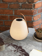 Waterproof Beehive Garden Lantern LED Portable Patio Table Lamp with Leather Handle
