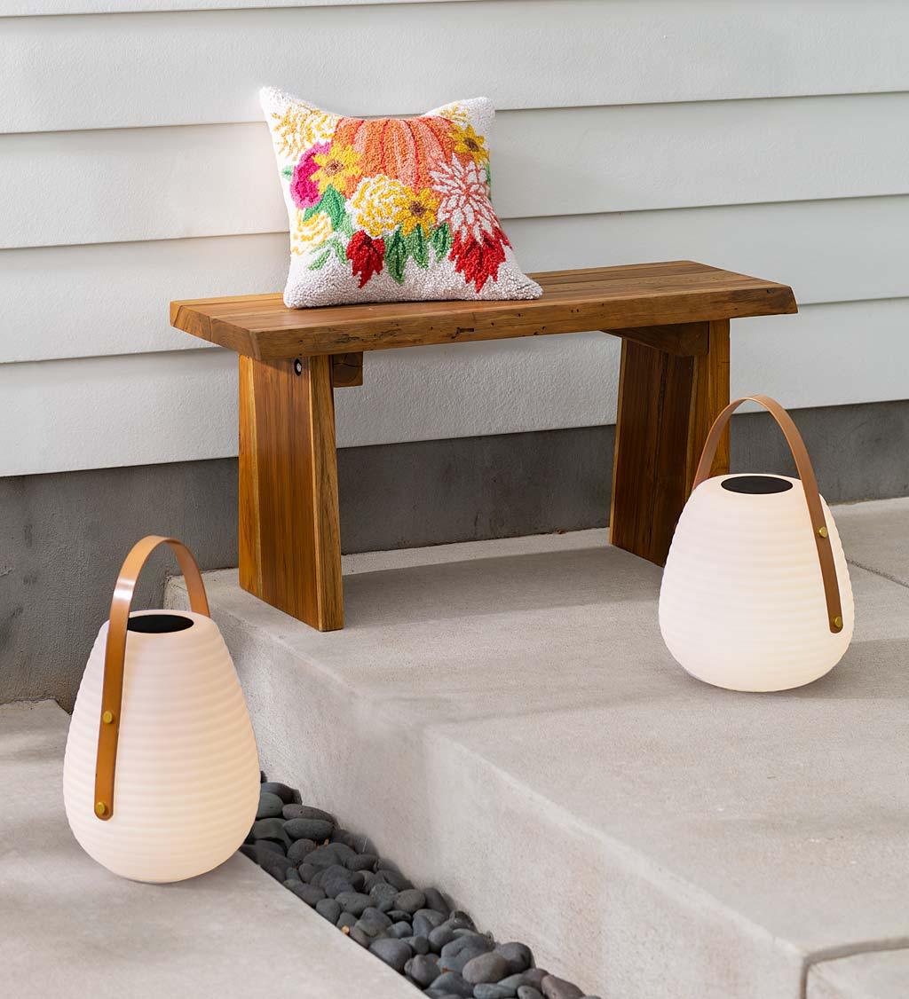 Waterproof Beehive Garden Lantern LED Portable Patio Table Lamp with Leather Handle