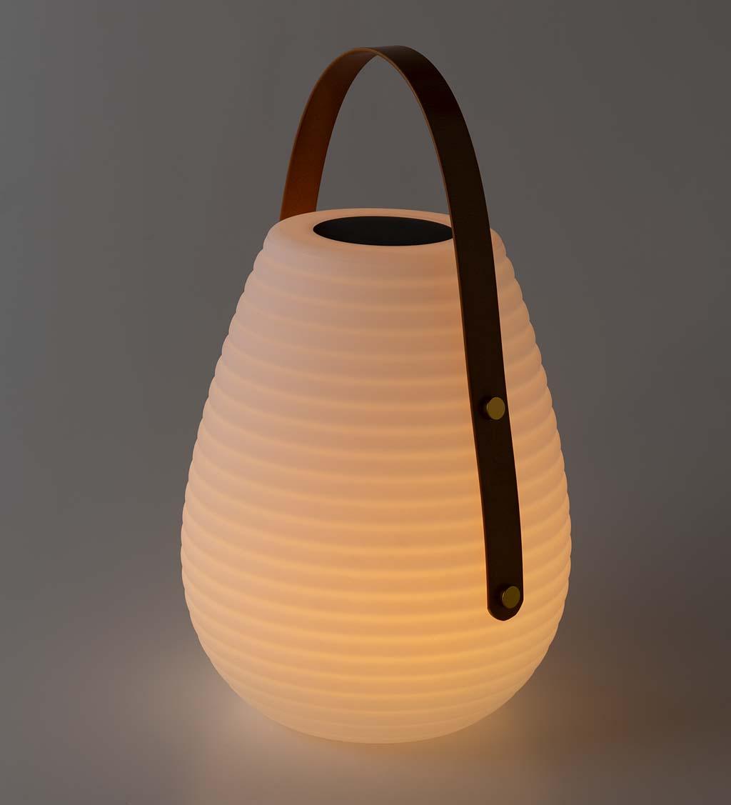 Waterproof Beehive Garden Lantern LED Portable Patio Table Lamp with Leather Handle