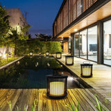 Waterproof Black Retro Cage Outdoor Lantern Modern Decorative Floor Light for Garden