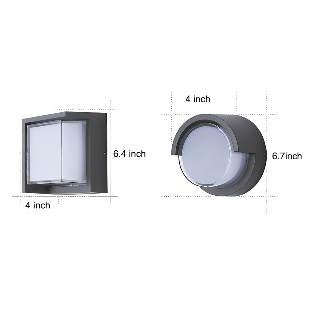 Waterproof IP54 Outdoor LED Wall Lights for Garden Villa Round and Square Die Cast Aluminum Fixtures