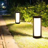 Waterproof Modern Black LED Solar Post Light for Outdoor Garden Pathway and Landscape
