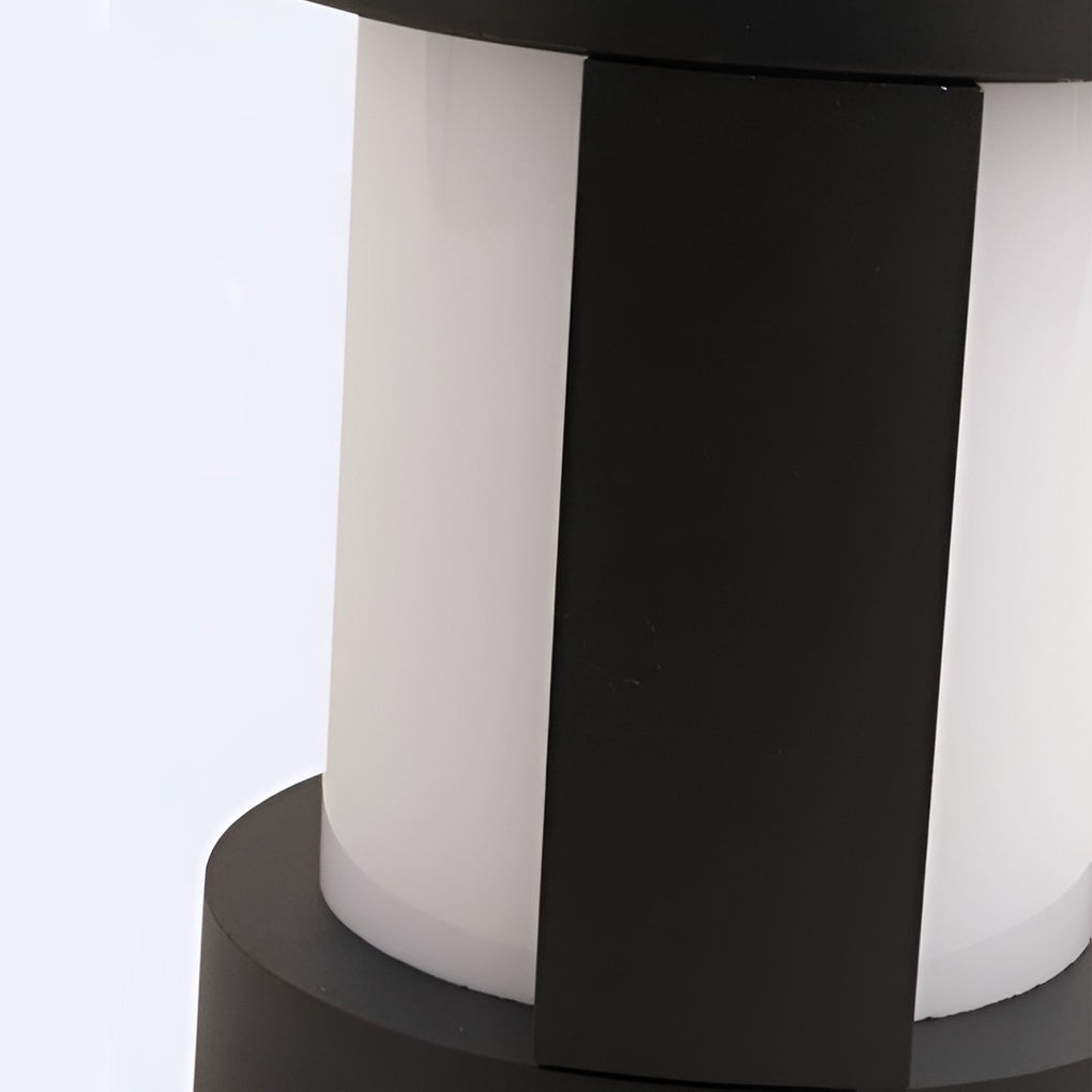 Waterproof Modern Black LED Solar Post Light for Outdoor Garden Pathway and Landscape