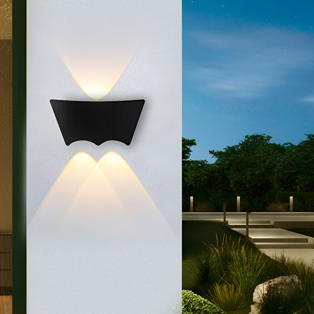 Waterproof Modern Black LED Wall Sconce Up and Down Porch Light for Outdoor Indoor Use