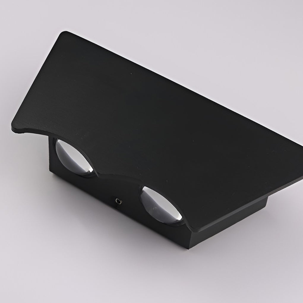 Waterproof Modern Black LED Wall Sconce Up and Down Porch Light for Outdoor Indoor Use