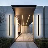 Waterproof Modern Long Strip LED Wall Light Black Exterior Sconce for Garden Patio