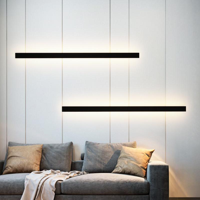 Waterproof Modern Long Strip LED Wall Light Black Exterior Sconce for Garden Patio