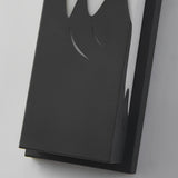 Waterproof Modern Rectangular Outdoor LED Wall Sconce with Faux Marble and Stainless Steel Black