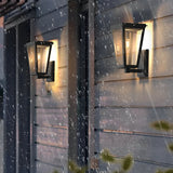 Waterproof Modern Square Solar Powered LED Outdoor Wall Sconce for Porch and Garden
