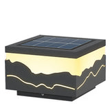 Waterproof Mountain Scene Solar Post Cap Light Outdoor LED Landscape Decorative Fence Lighting