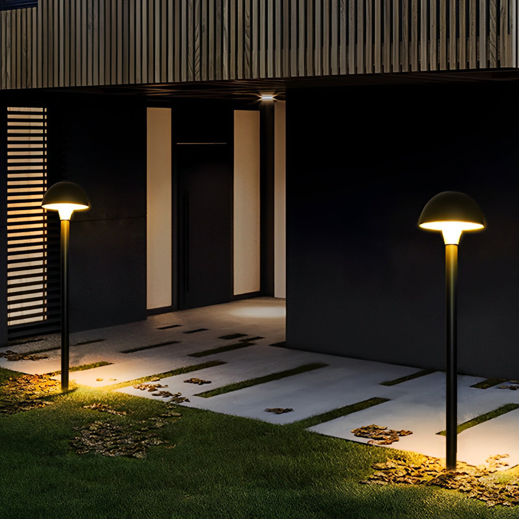 Waterproof Mushroom LED Garden Lawn Lamp Black Aluminum Landscape Pathway Lighting Fixture