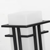 Waterproof Outdoor Fence Post Light Black Aluminum Column Lamp with Frosted Glass for Garden