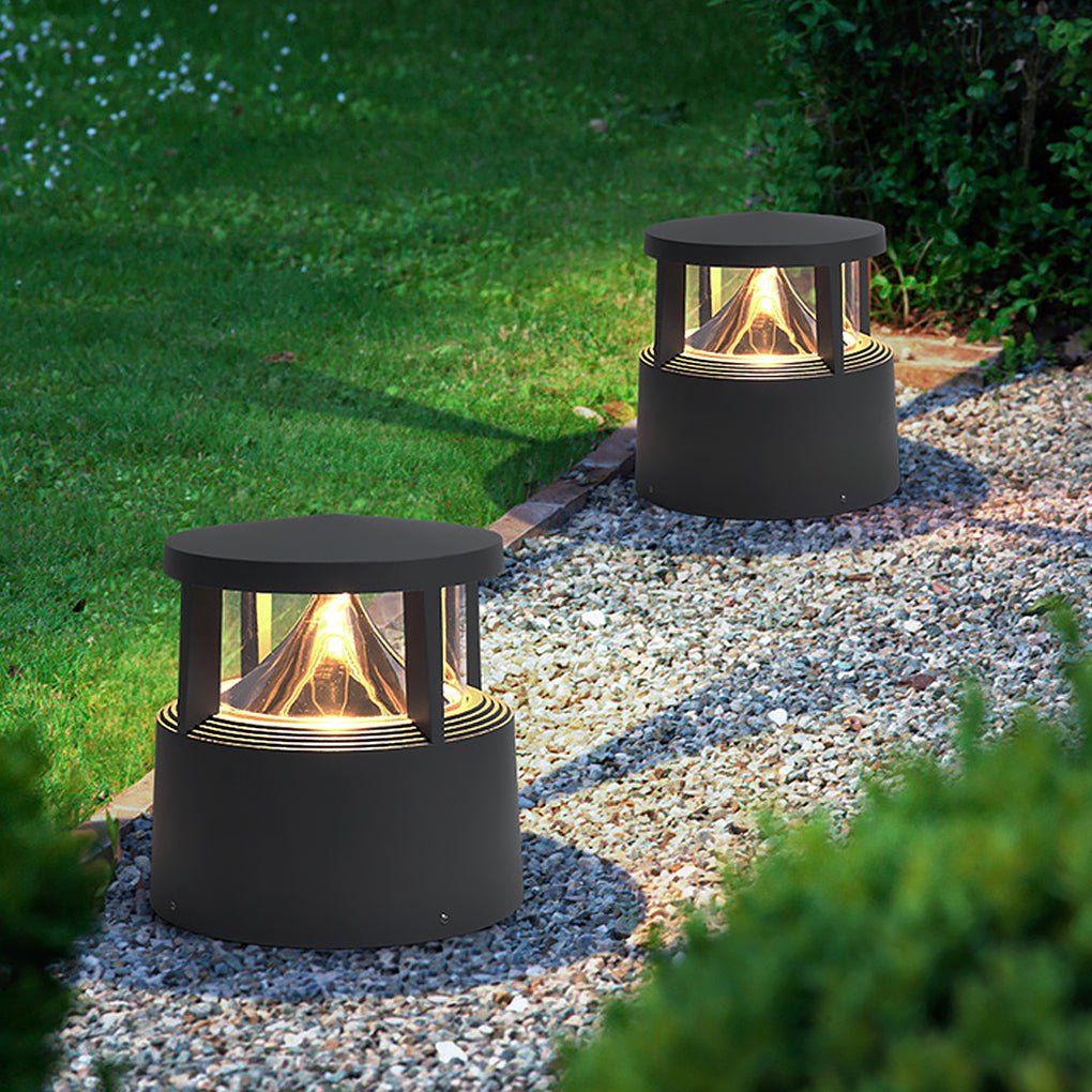 Waterproof Outdoor LED Fence Post Light Sand Gray Landscape Decorative Lamp for Garden and Villa