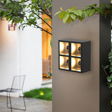 Waterproof Outdoor LED Wall Sconce with Integrated Flowerpot Black Exterior Light