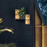 Waterproof Outdoor LED Wall Sconce with Integrated Flowerpot Black Exterior Light