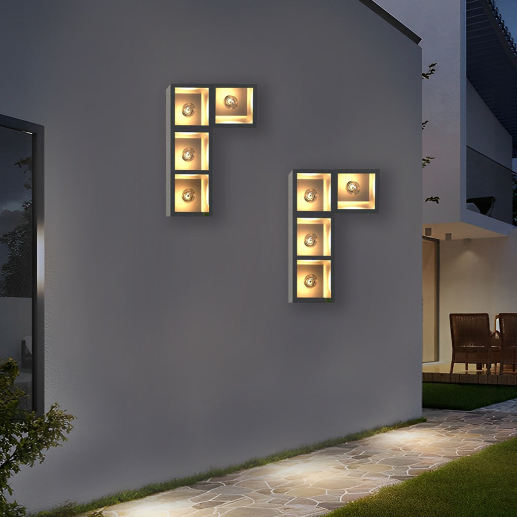 Waterproof Outdoor LED Wall Sconce with Integrated Flowerpot Black Exterior Light