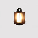 Waterproof Outdoor Portable Lantern for Patio Garden and Camping with Teak Wood Accents