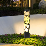 Waterproof Retro Outdoor Pathway Light LED Galvanized Steel Garden Lawn Lamp in Black Finish
