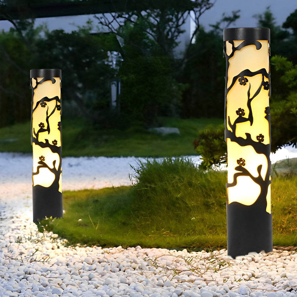 Waterproof Retro Outdoor Pathway Light LED Galvanized Steel Garden Lawn Lamp in Black Finish