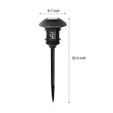 Waterproof Retro Solar Powered Outdoor Pathway Light Black Aluminum Landscape Stake