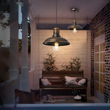 Waterproof Round Iron LED Outdoor Chandelier Retro Industrial Style Hanging Light for Porch