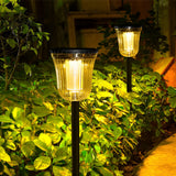 Waterproof Round Solar Powered LED Garden Pathway Lights with Motion Sensor 2 Piece Set for Outdoor Walkways