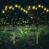 Waterproof Solar Firefly Garden Lights Set of 2 Outdoor 10 LED Swaying Landscape Pathway Decor