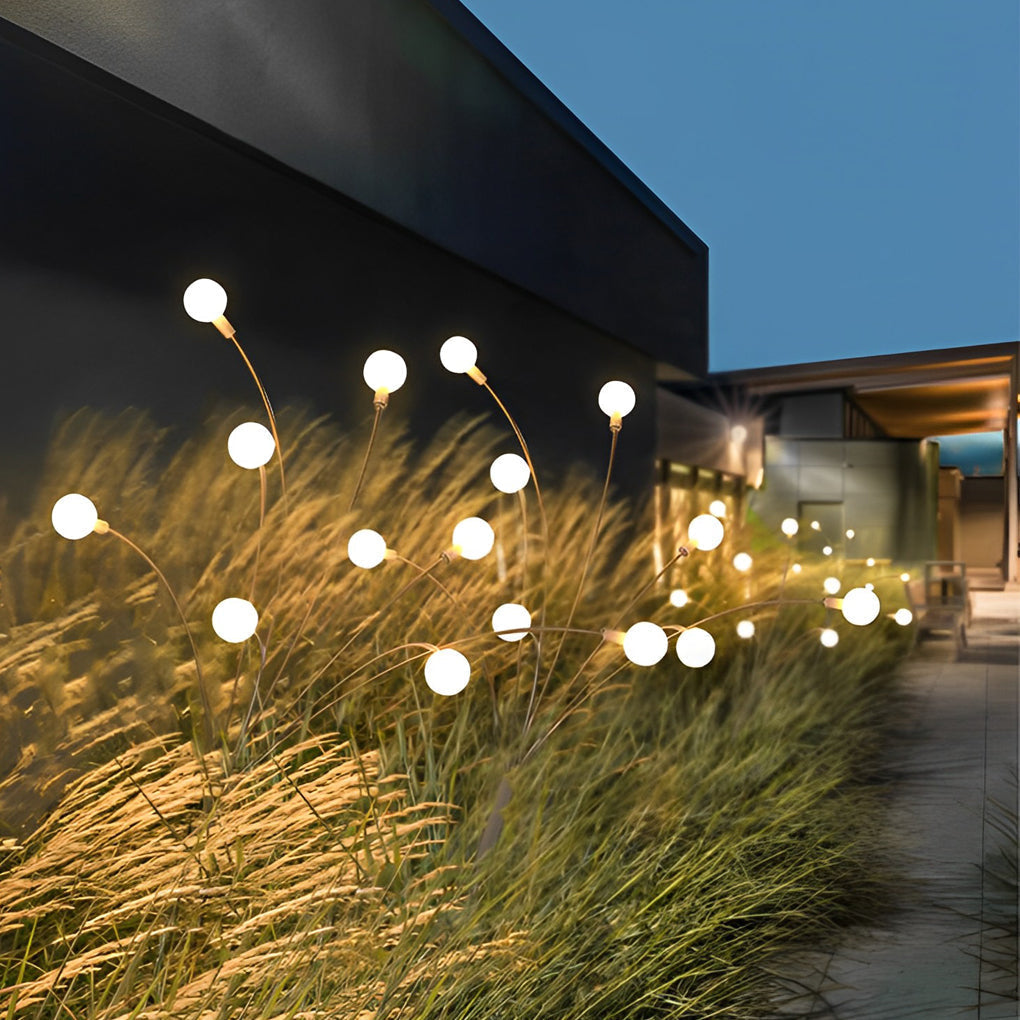Waterproof Solar Firefly Garden Lights Set of 2 Outdoor 10 LED Swaying Landscape Pathway Decor