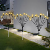 Waterproof Solar Firefly Garden Lights Set of 2 Outdoor 10 LED Swaying Landscape Pathway Decor
