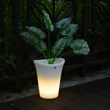 Waterproof Solar LED Luminous Flowerpot Outdoor Landscape Planter Light for Modern Garden Pathways