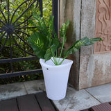 Waterproof Solar LED Luminous Flowerpot Outdoor Landscape Planter Light for Modern Garden Pathways