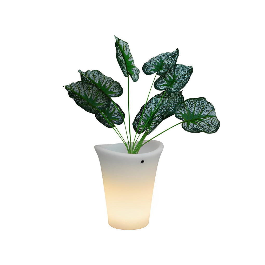 Waterproof Solar LED Luminous Flowerpot Outdoor Landscape Planter Light for Modern Garden Pathways