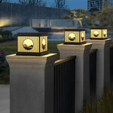 Waterproof Solar Outdoor Pillar Lamp LED Mountain Design Post Light for Garden and Patio