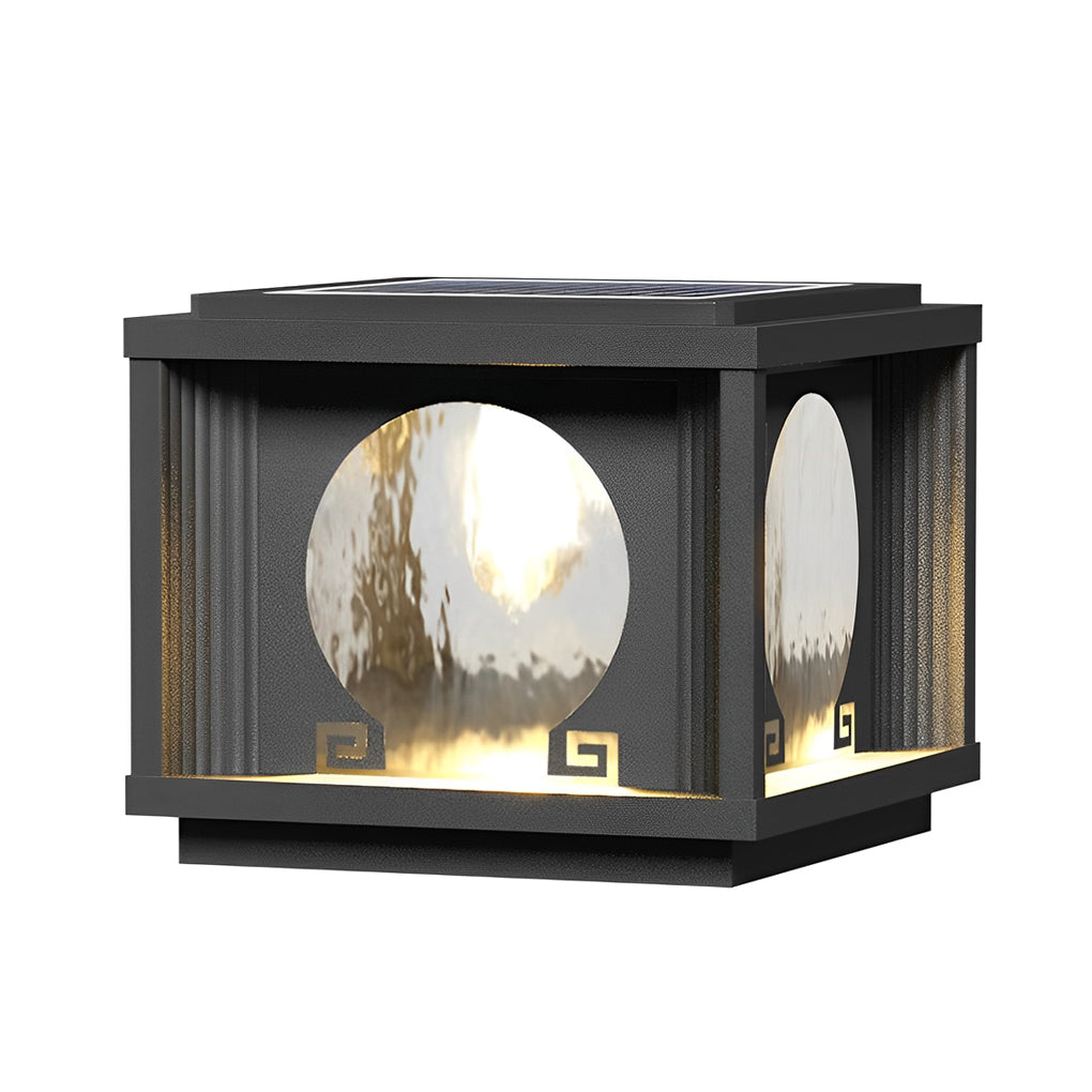Waterproof Solar Post Cap Light Black Aluminum LED Fence Lamp for Backyard Deck and Garden Path