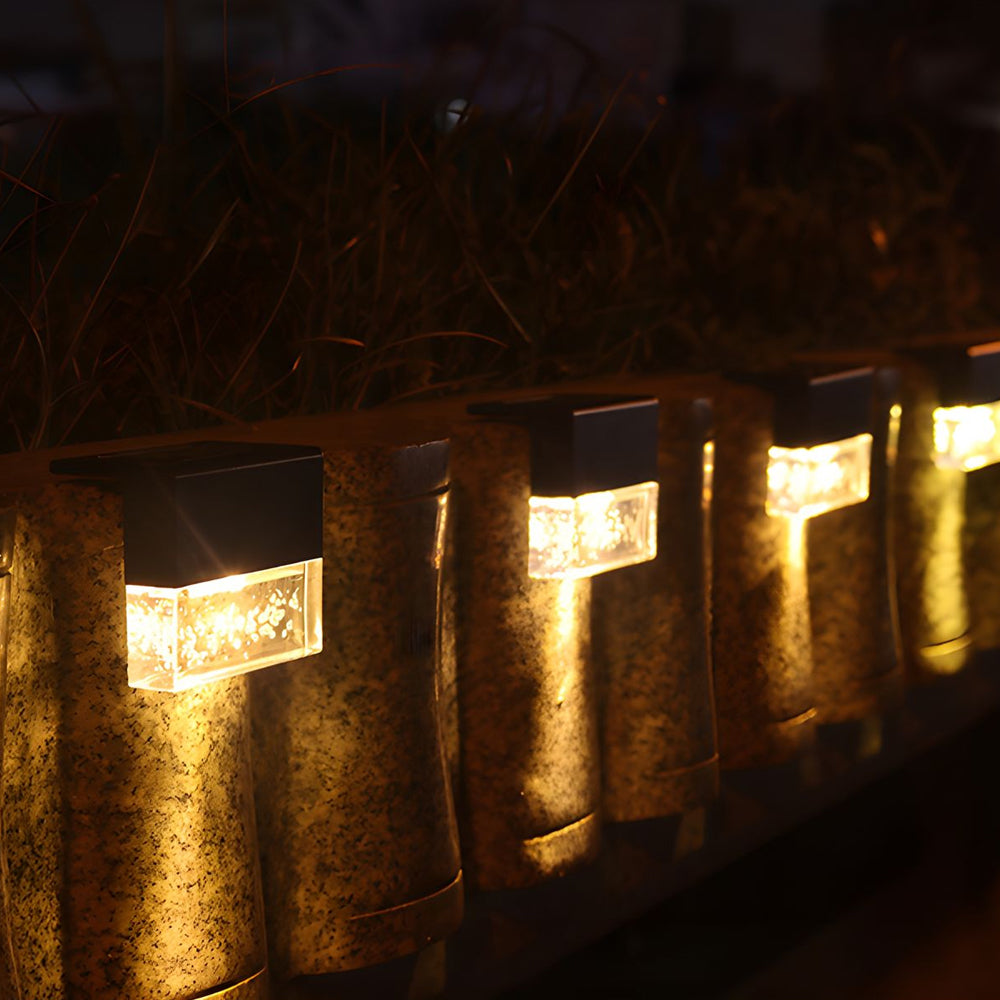 Waterproof Solar Powered Fence Lights with RGB Color Changing and Warm White LED for Deck Step and Wall 2 Pack
