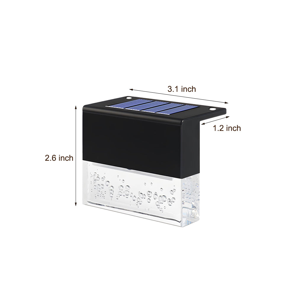 Waterproof Solar Powered Fence Lights with RGB Color Changing and Warm White LED for Deck Step and Wall 2 Pack