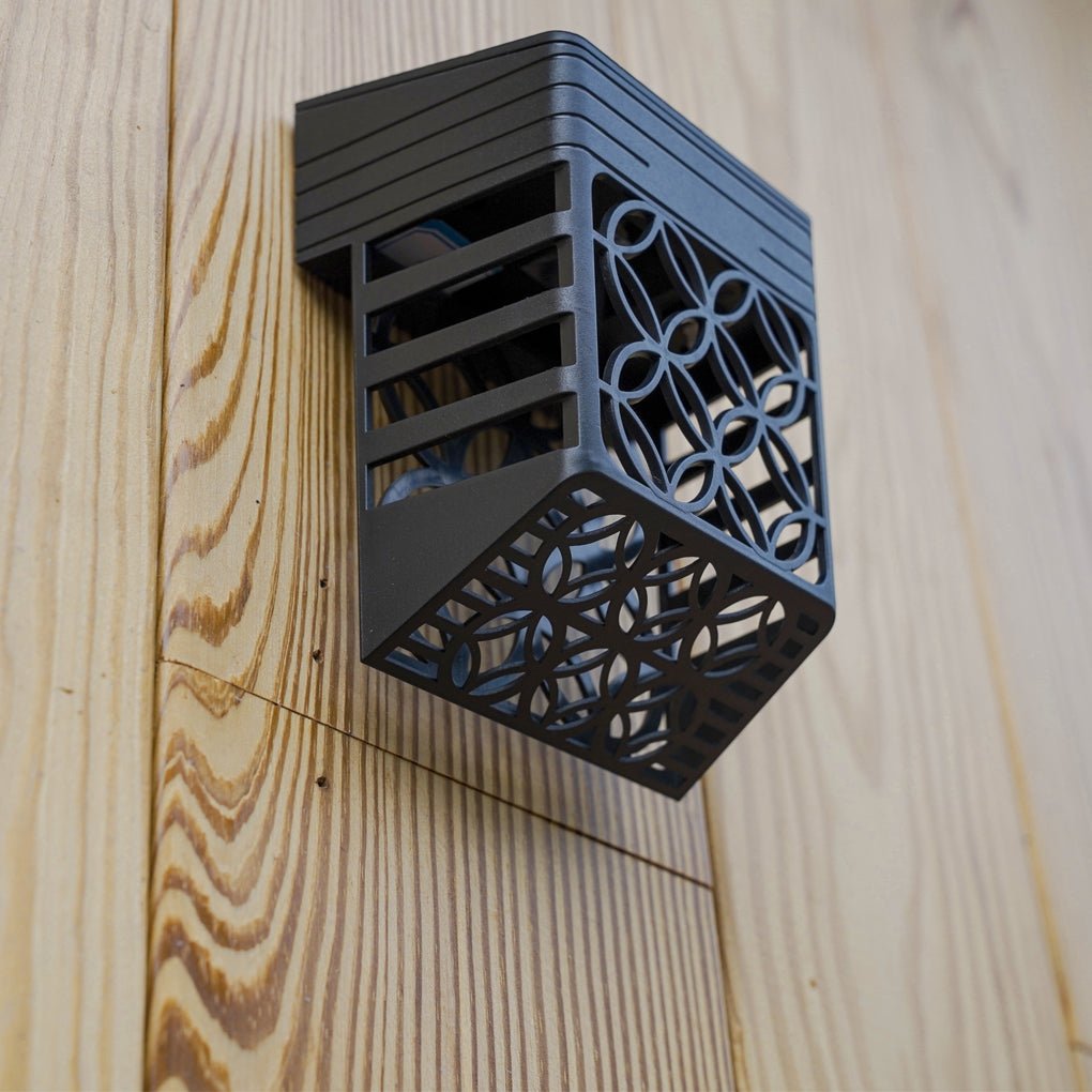 Waterproof Solar Powered Hollow Pattern Outdoor Wall Sconce for Garden Fence Lighting