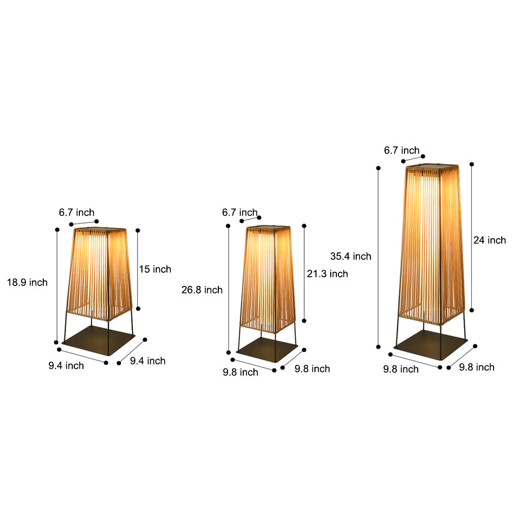 Waterproof Solar Powered Outdoor LED Floor Lamp with Rustic Rubber Shade and Stainless Steel Base