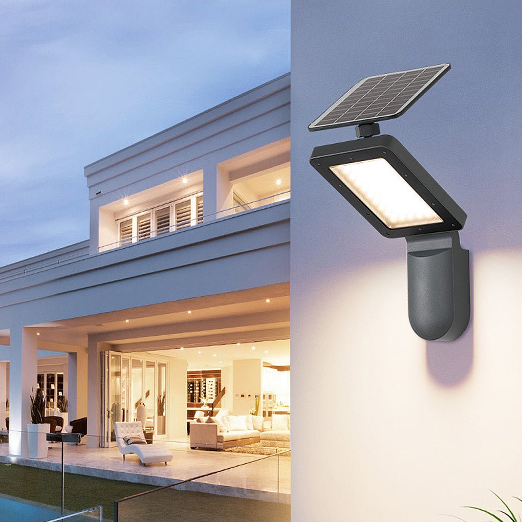 Waterproof Solar Powered Outdoor LED Wall Sconce Modern Aluminum Garden Path Lighting