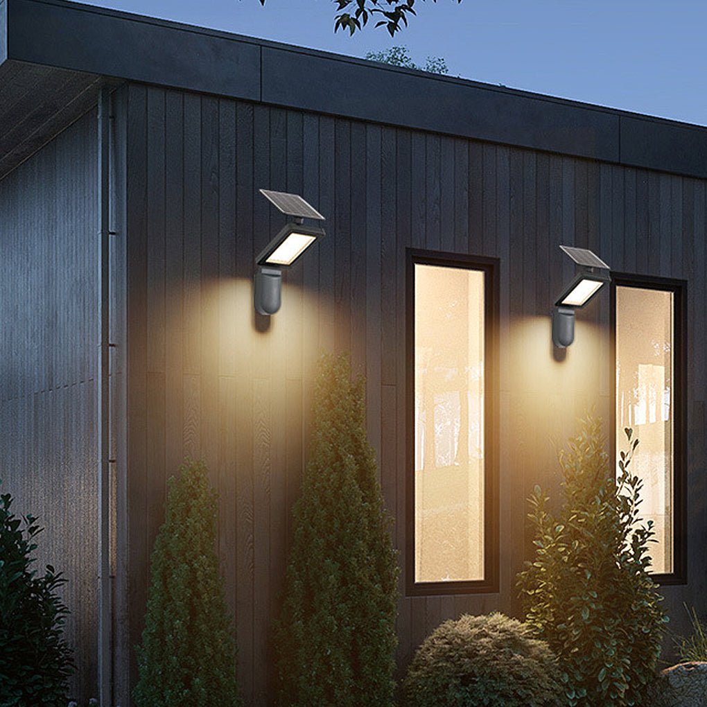 Waterproof Solar Powered Outdoor LED Wall Sconce Modern Aluminum Garden Path Lighting