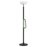 Waterproof Solar Torchiere Outdoor Floor Lamp 76 Inch Tall Portable Black Aluminum Garden Light
