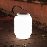 Waterproof White Solar LED Cylinder Camping Lantern Portable Outdoor Table Lamp with Remote