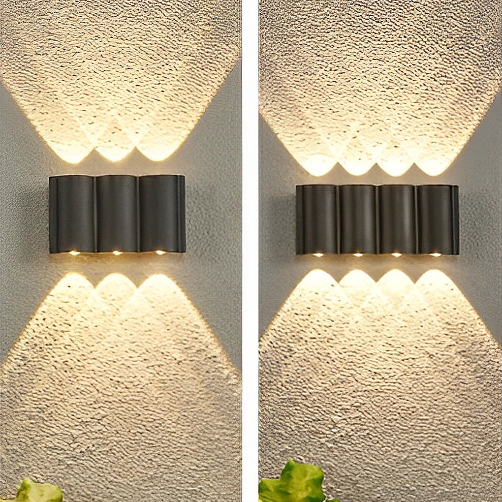 Wave Design Modern LED Waterproof Outdoor Wall Washer Light Up and Down Sconce