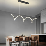 Wave Linear LED Chandelier Modern Dimmable Pendant Light for Dining Room and Kitchen